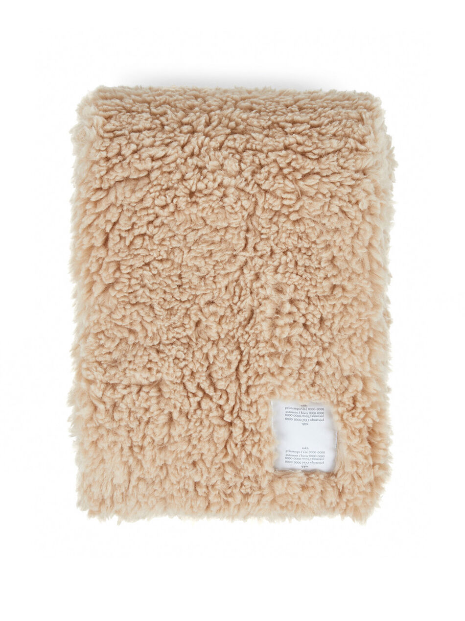 Faux Fur Scarf in Beige