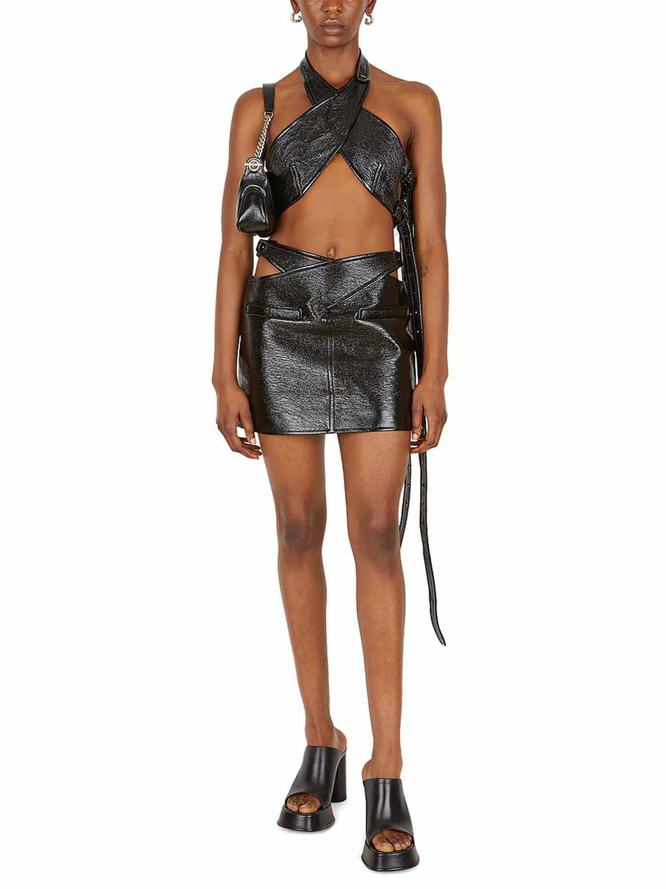 Vinyl Black Mini Skirt