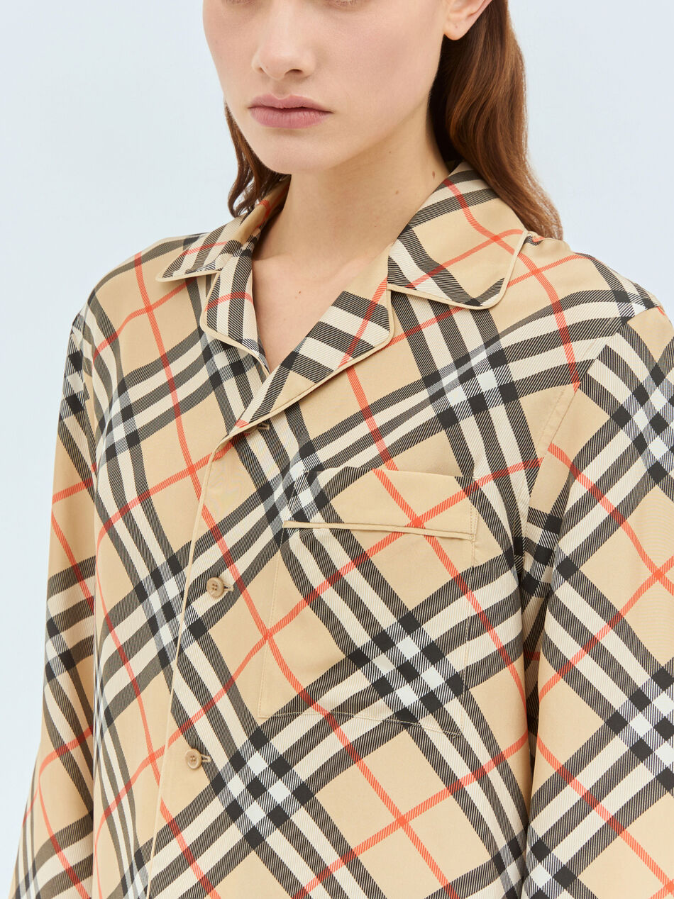 Check Silk Pyjama Shirt