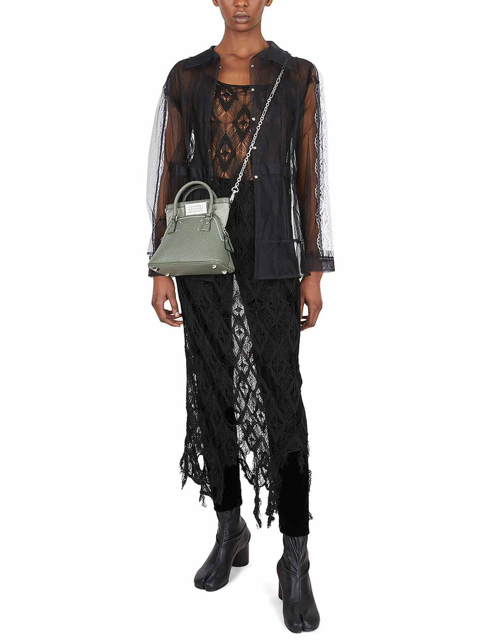 Tulle Shirt with Lace Trims