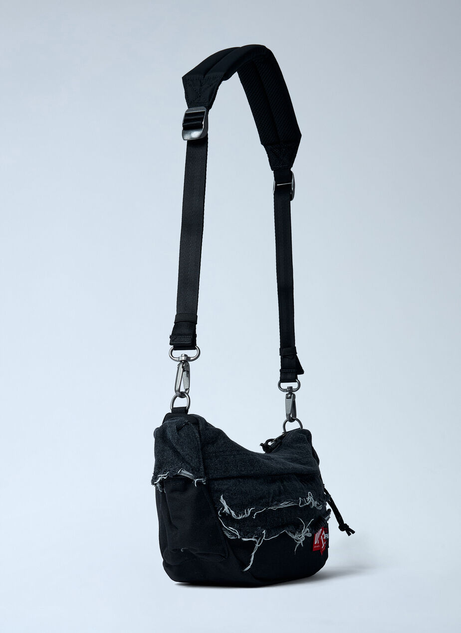 Distressed Logo Patch Shoulder Bag