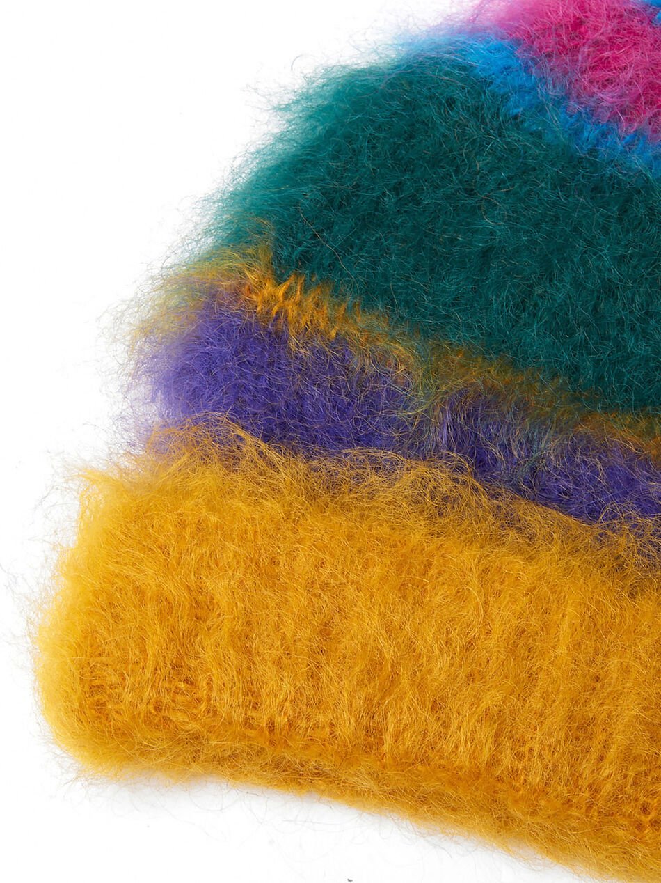 Mohair Beanie Hat Multicolor