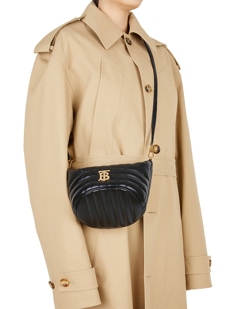 Lola Black Leather Crescent Shoulder Bag