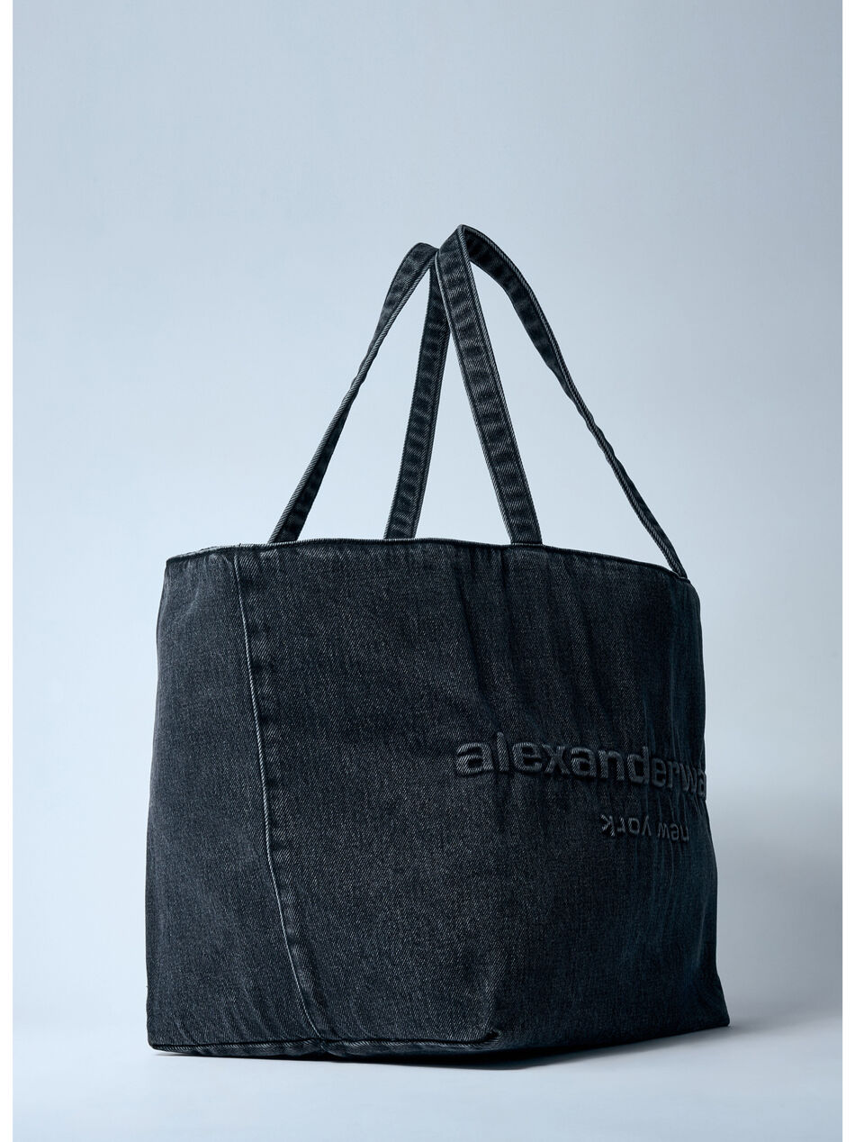 Denim Punch Tote Bag