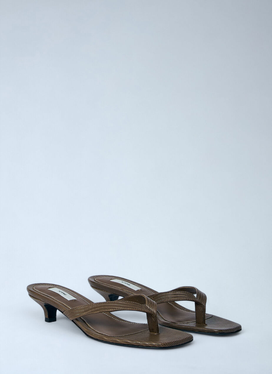 Lizard-Embossed Flip Flops