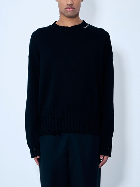 Distressed Cotton Sweater