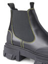 GANNI Leather Chelsea Ankle Boots in Black Black flgan0246035blk
