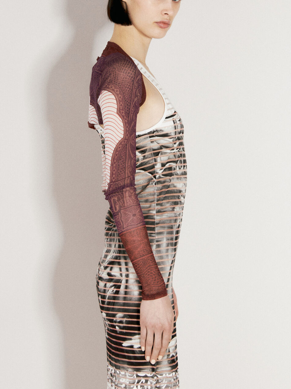 Cartouche Mesh Long Sleeve Shawl