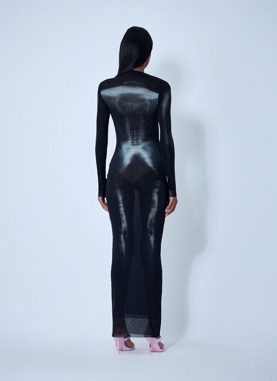 Wood Mesh Maxi Dress