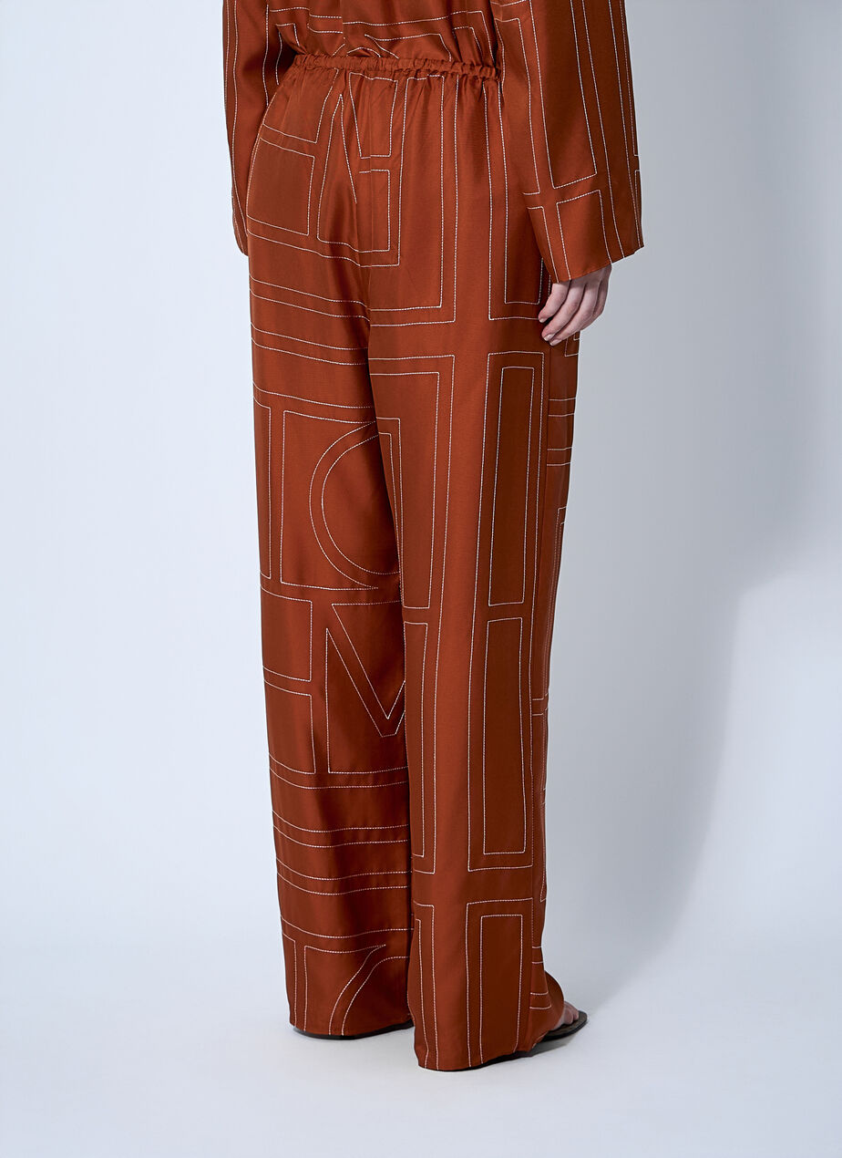 Monogram Silk Pants