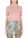 Acne Studios Short-Sleeved Sweater with Roll Neck Pink flacn0248014pin