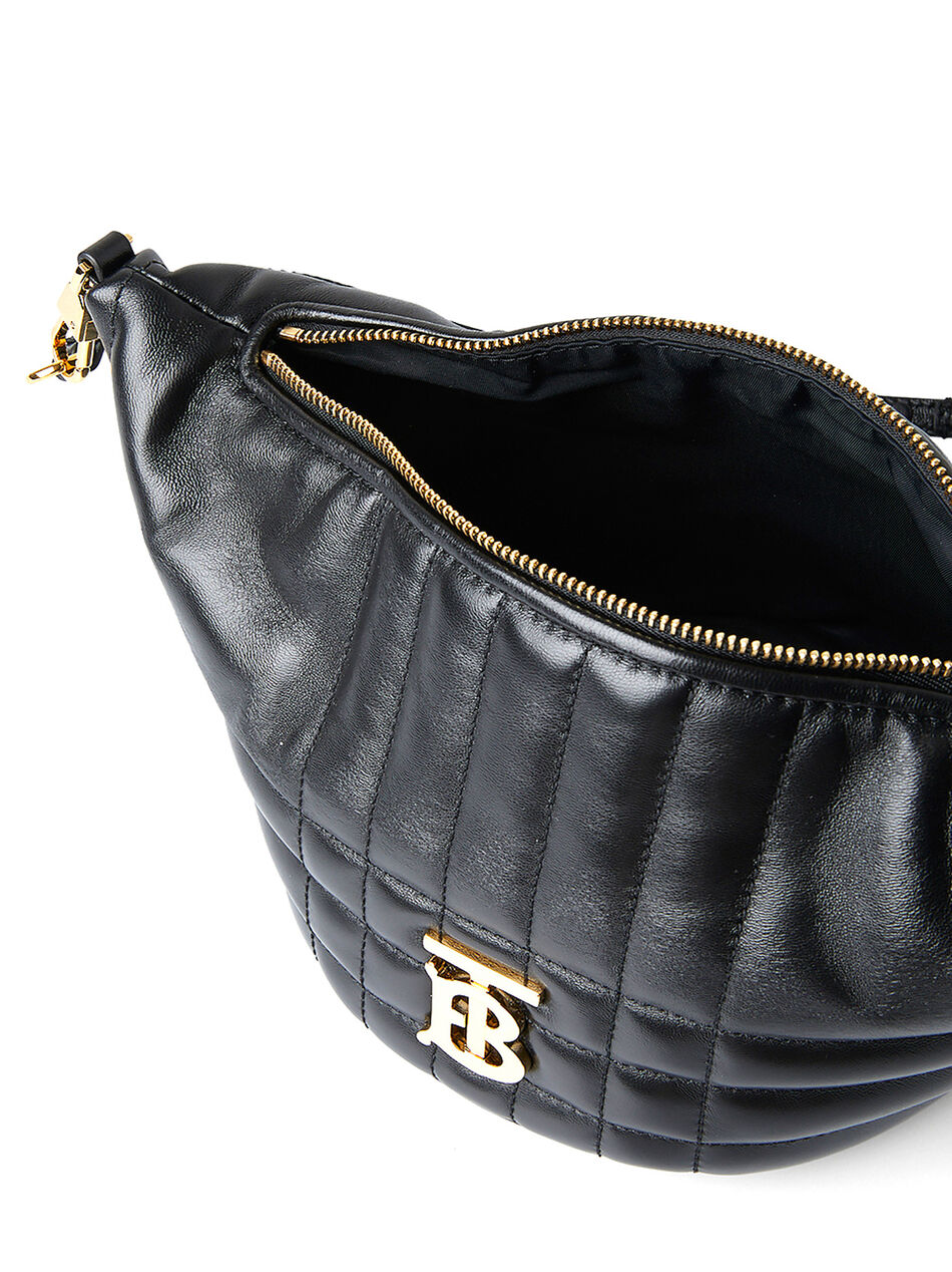 Lola Black Leather Crescent Shoulder Bag
