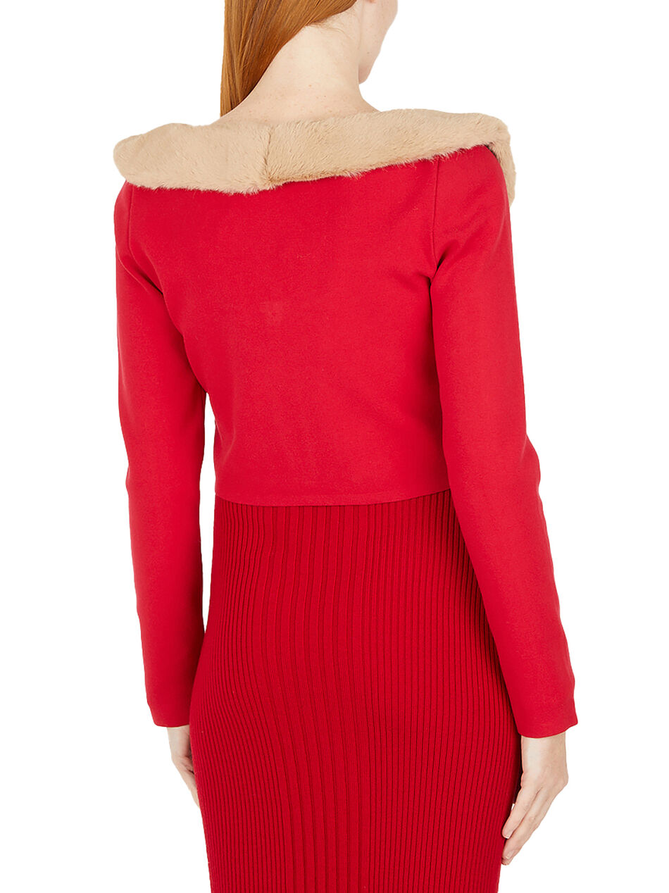 Faux Fur Cropped Cardigan