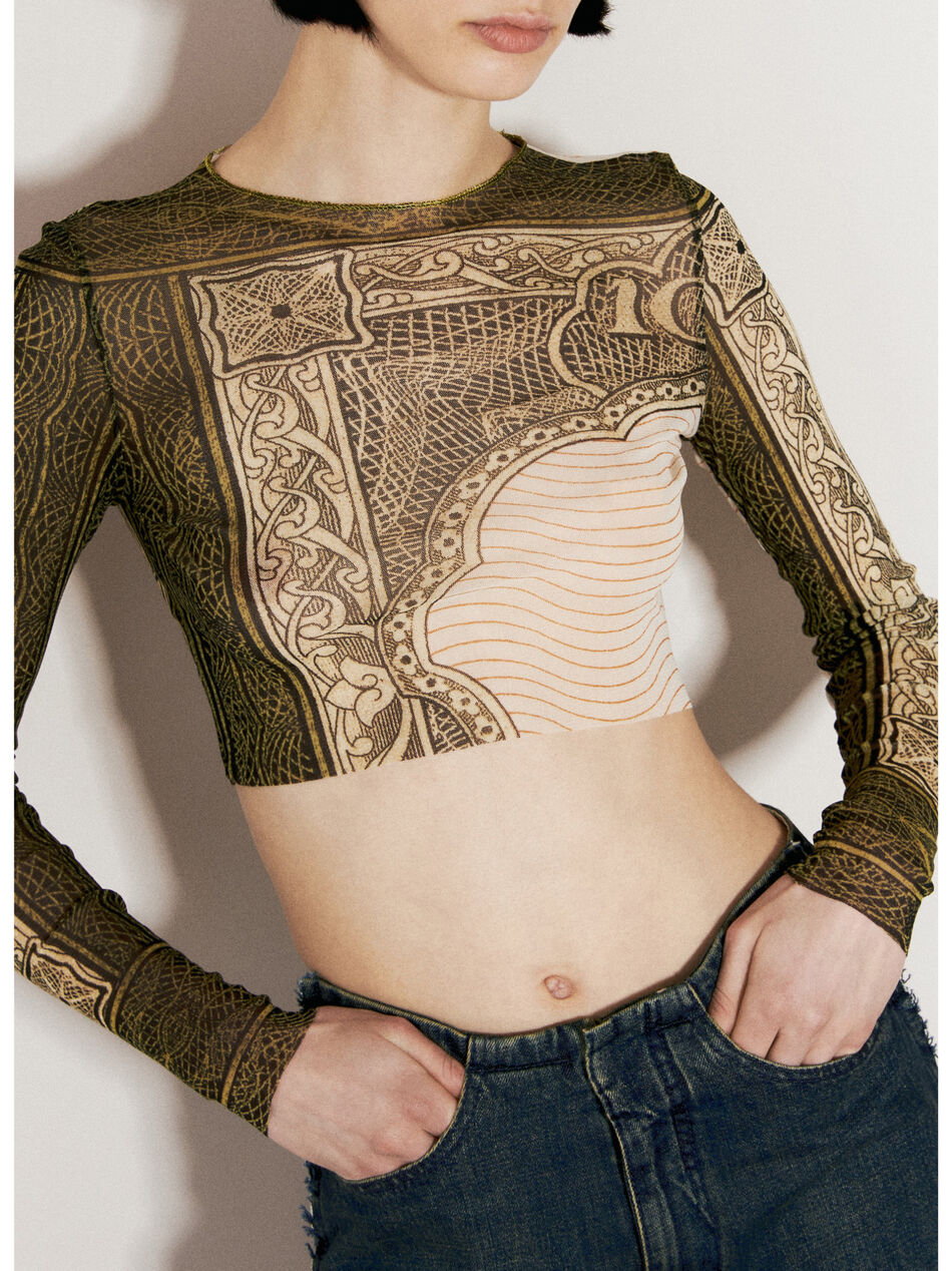 Cartouche Print Crop Top