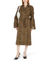 Rokh Leopard Print Trench Coat Brown flrok0249007brn