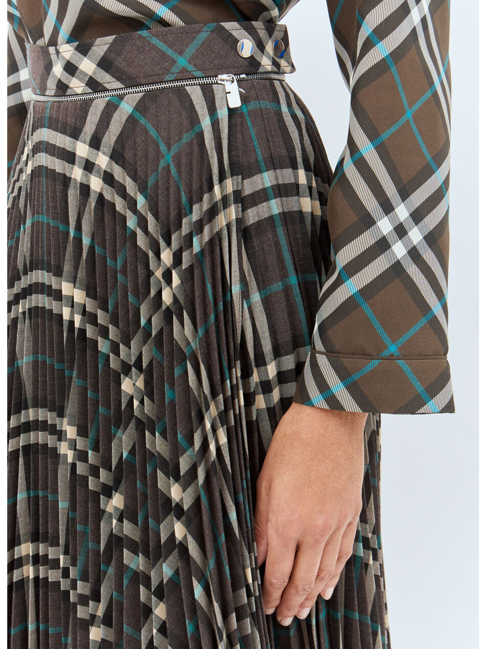 Pleated Wool-Blend Skirt