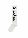 Acne Studios Ribbed Socks with Logo  flacn0346013wht