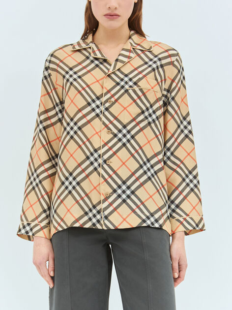 Check Silk Pyjama Shirt