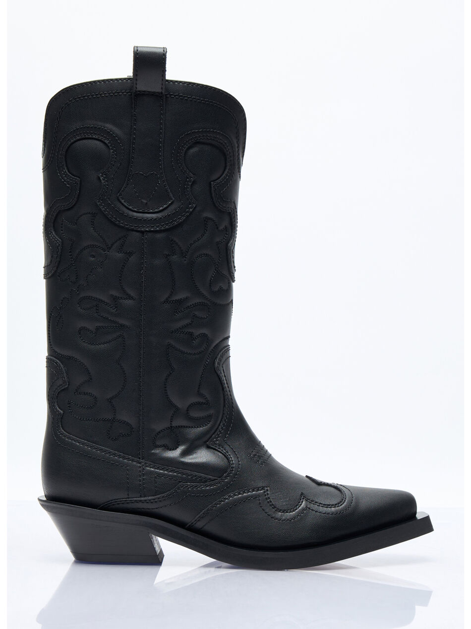 Mid Shaft Embroidered Western Boots
