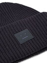 Acne Studios Ribbed-Knit Beanie Hat Black flacn0143017blk