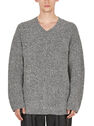 Dion Lee Marled Boucle V-Neck Sweater  fldle0349006gry