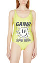 GANNI Love Club Twist Swimsuit Yellow flgan0248014yel