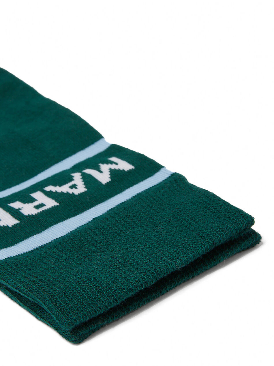 Colour Block Logo Socks in Green
