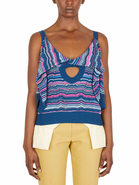 Sleveless Top with Cut Out Details