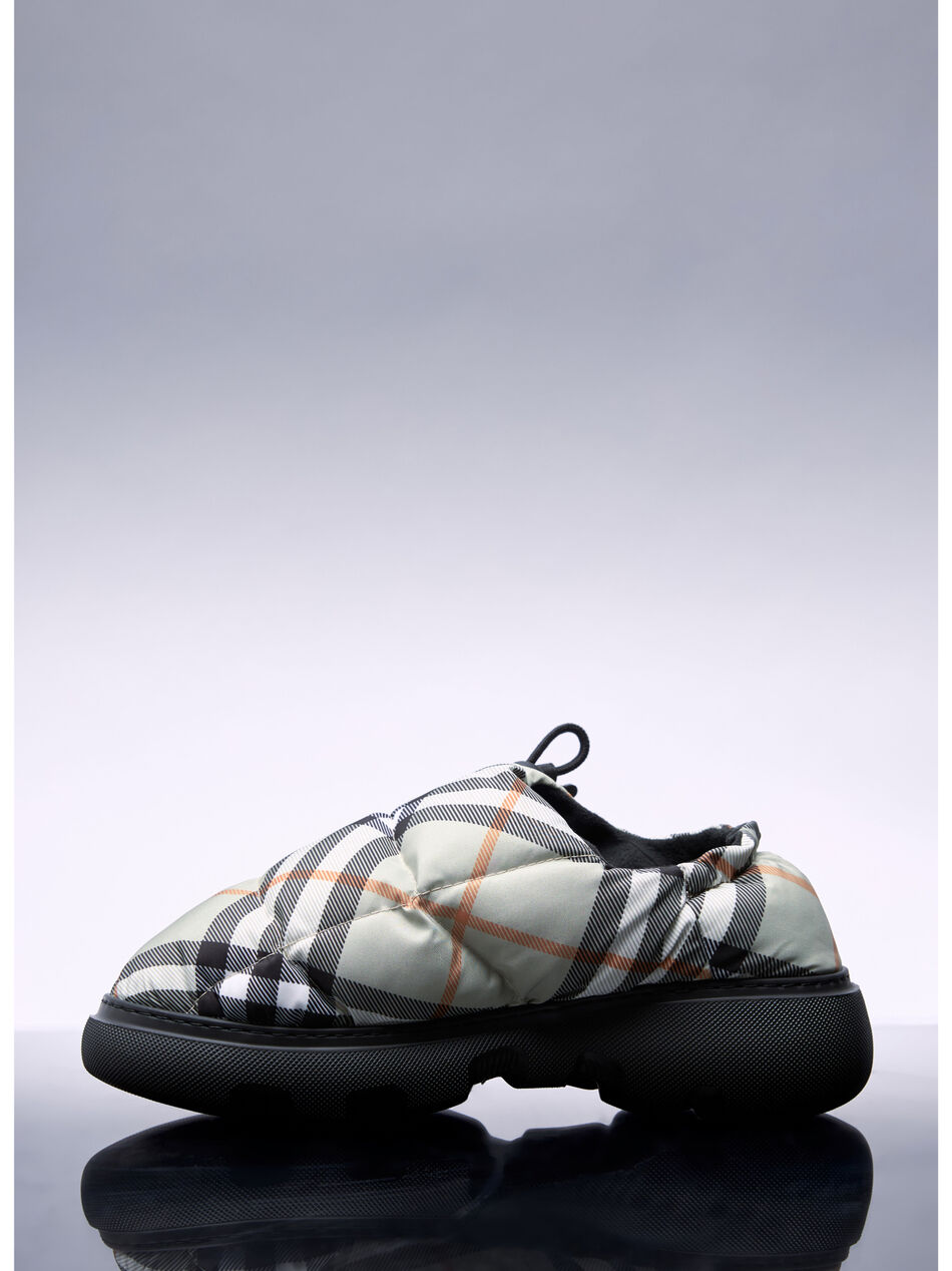 Check Nylon-Blend Pillow Mule