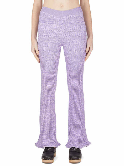 Ribbed Knit Pants in Lilac