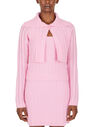 Blumarine Pointelle Knit Twin Set Pink flblm0249010pin