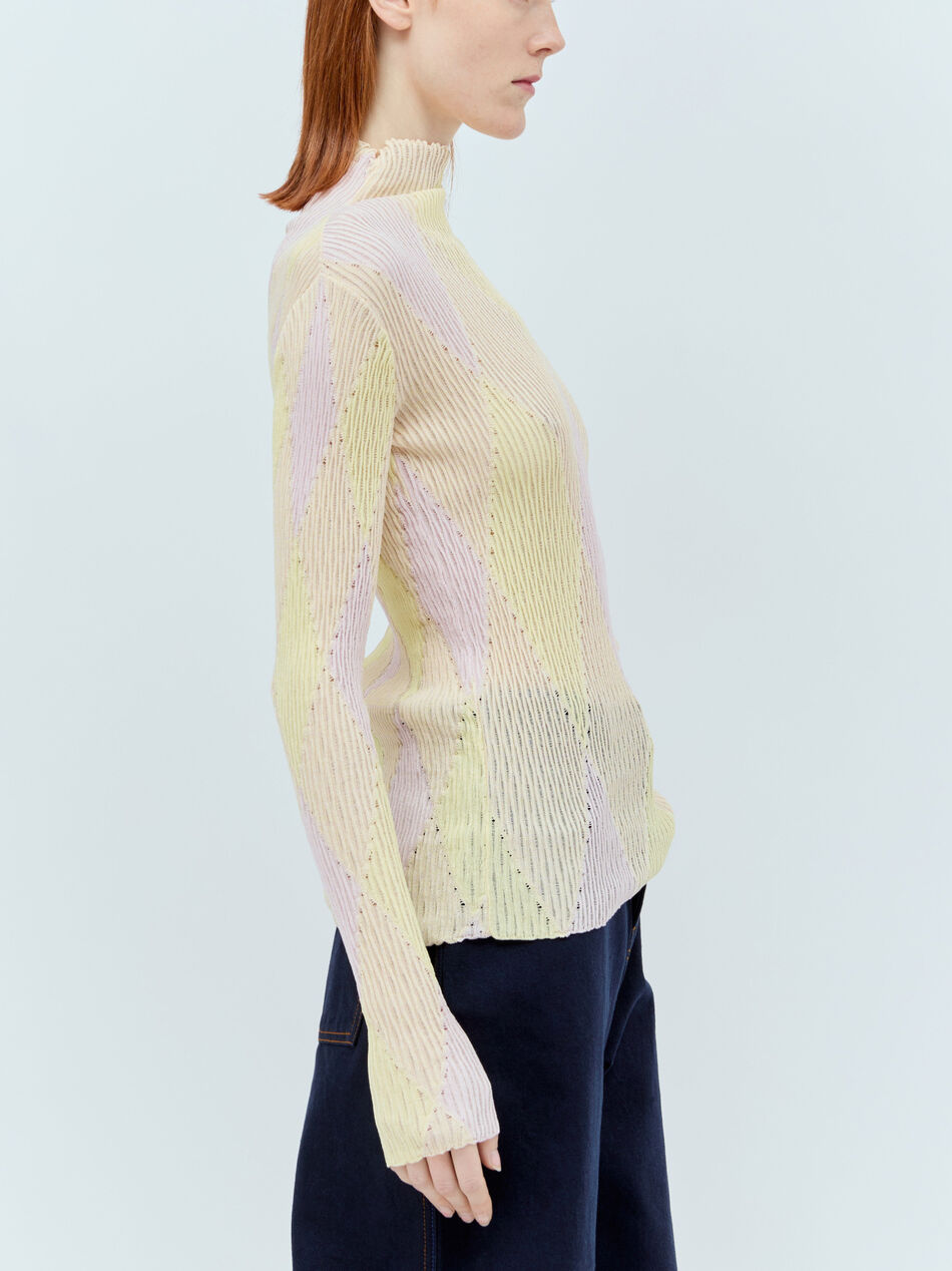 Argyle High-Neck Sweater