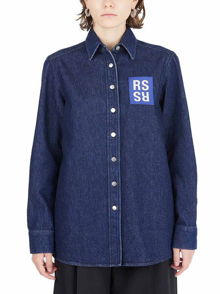 Denim Shirt with Logo Patch