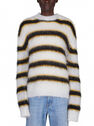 Marni Fuzzy Stripe Sweater  flmni0149009wht