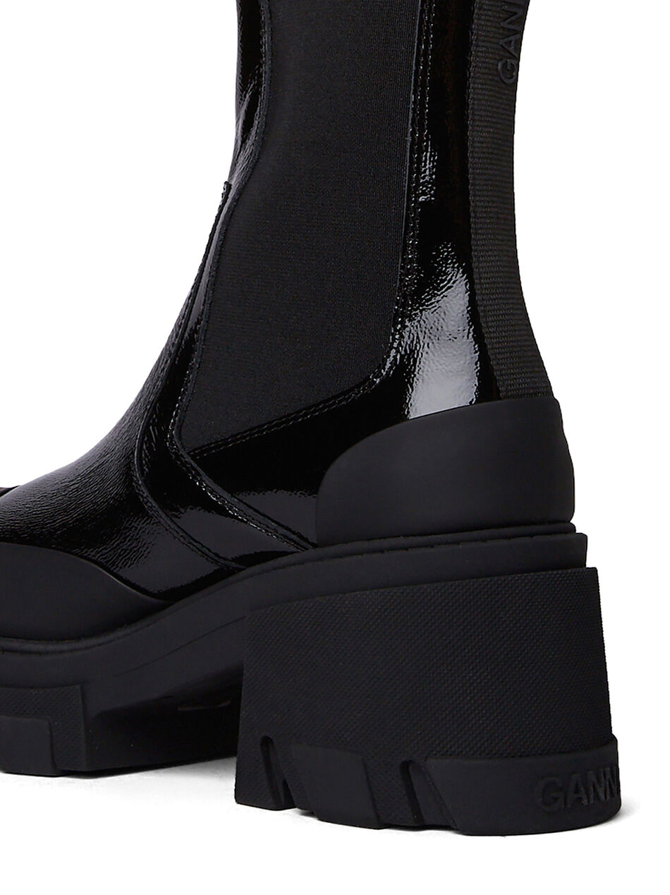 Cleated Heeled Mid Chelsea Boots