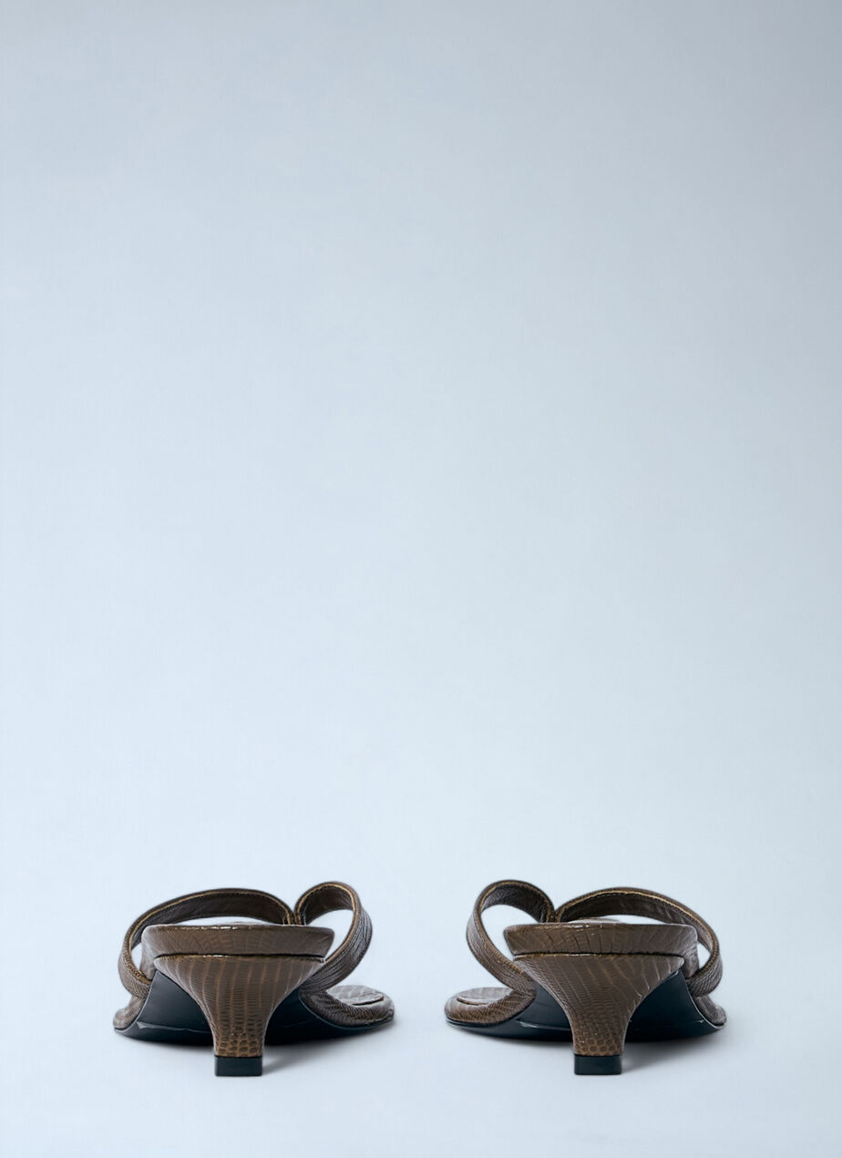 Lizard-Embossed Flip Flops