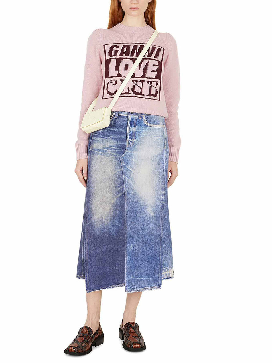 Sweater with Ganni Love Club Intarsia