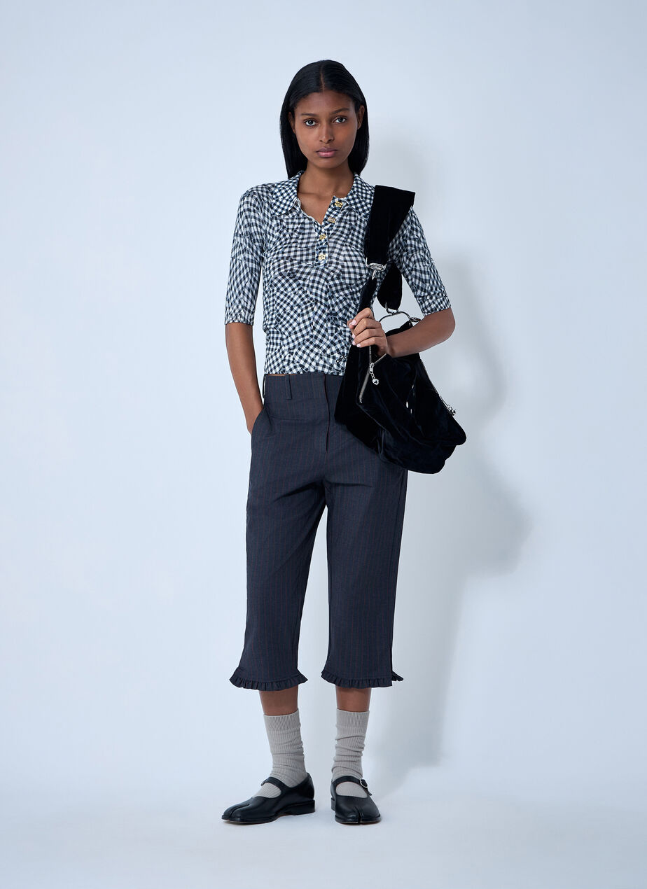 Stretch Stripe Capri Pants