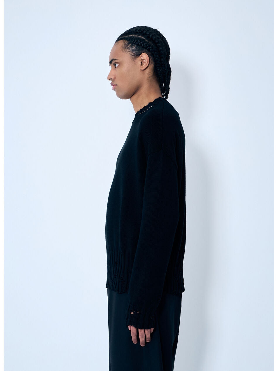 Distressed Cotton Sweater