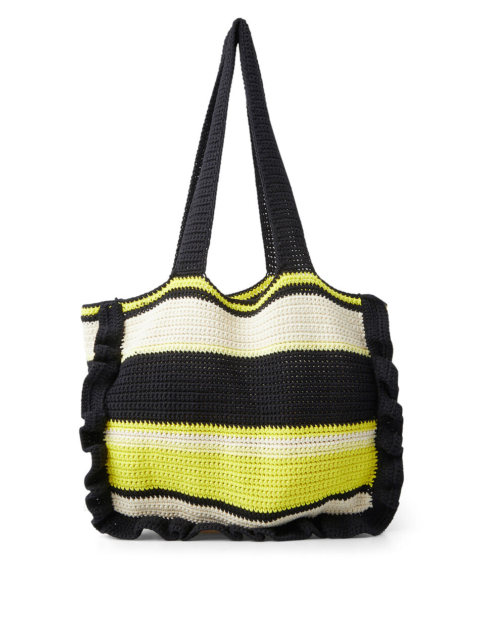 Crochet Stripe Tote Bag