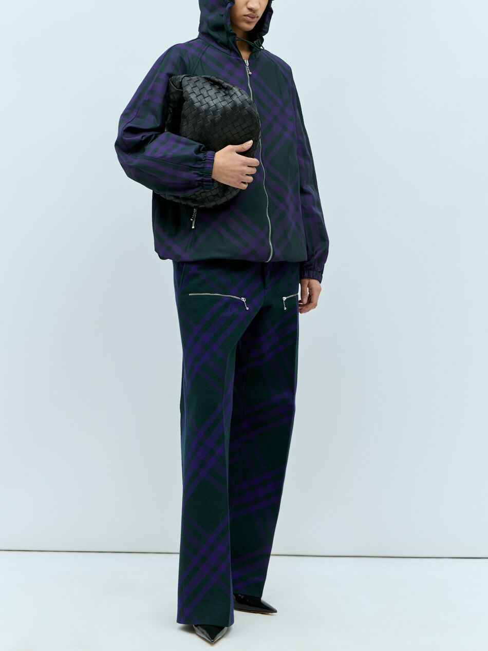 Check Nylon-Twill Windbreaker Jacket