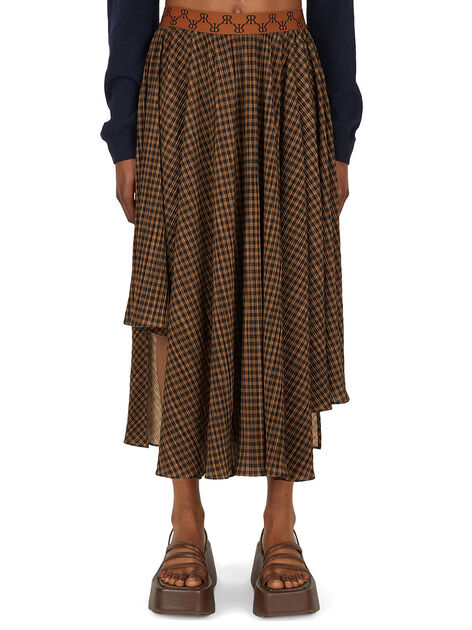 Logo Trim Check Skirt