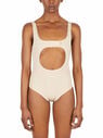 Courrèges Bodysuit with Circle Cut-Out Details  flcou0247009bei