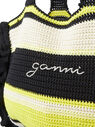 GANNI Crochet Stripe Tote Bag Black flgan0251057yel