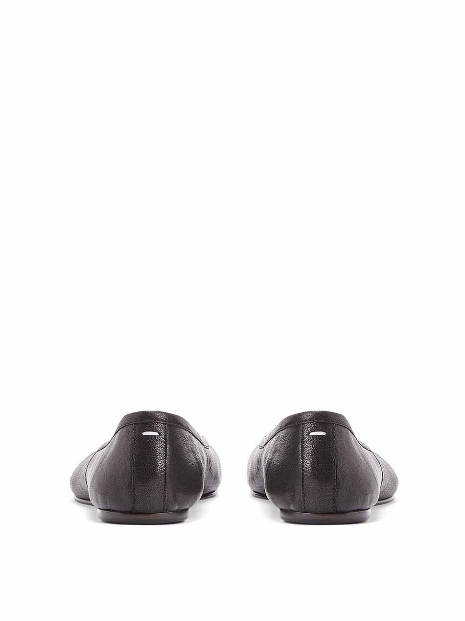 Tabi Ballerina in Black Leather